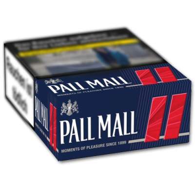 Kunststoff Palettenbox Pall Mall Authentic Blue Zigaretten – Ohne Zusätze, SUPER Box Mit 8x31 Stück Pall Mall Blue Zigaretten