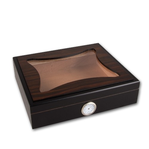 Humidor schwarz Ebony Deco Rahmen Hygrometer /Klimasystem