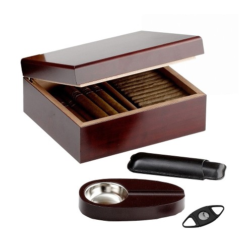 Humidor Geschenkset cherry matt