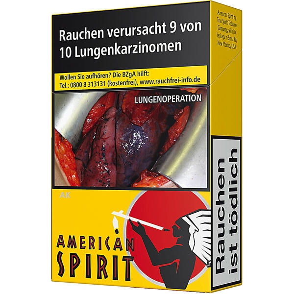 Natural American Spirit Gelb OP AMERICAN SPIRIT ZIGARETTEN OHNE